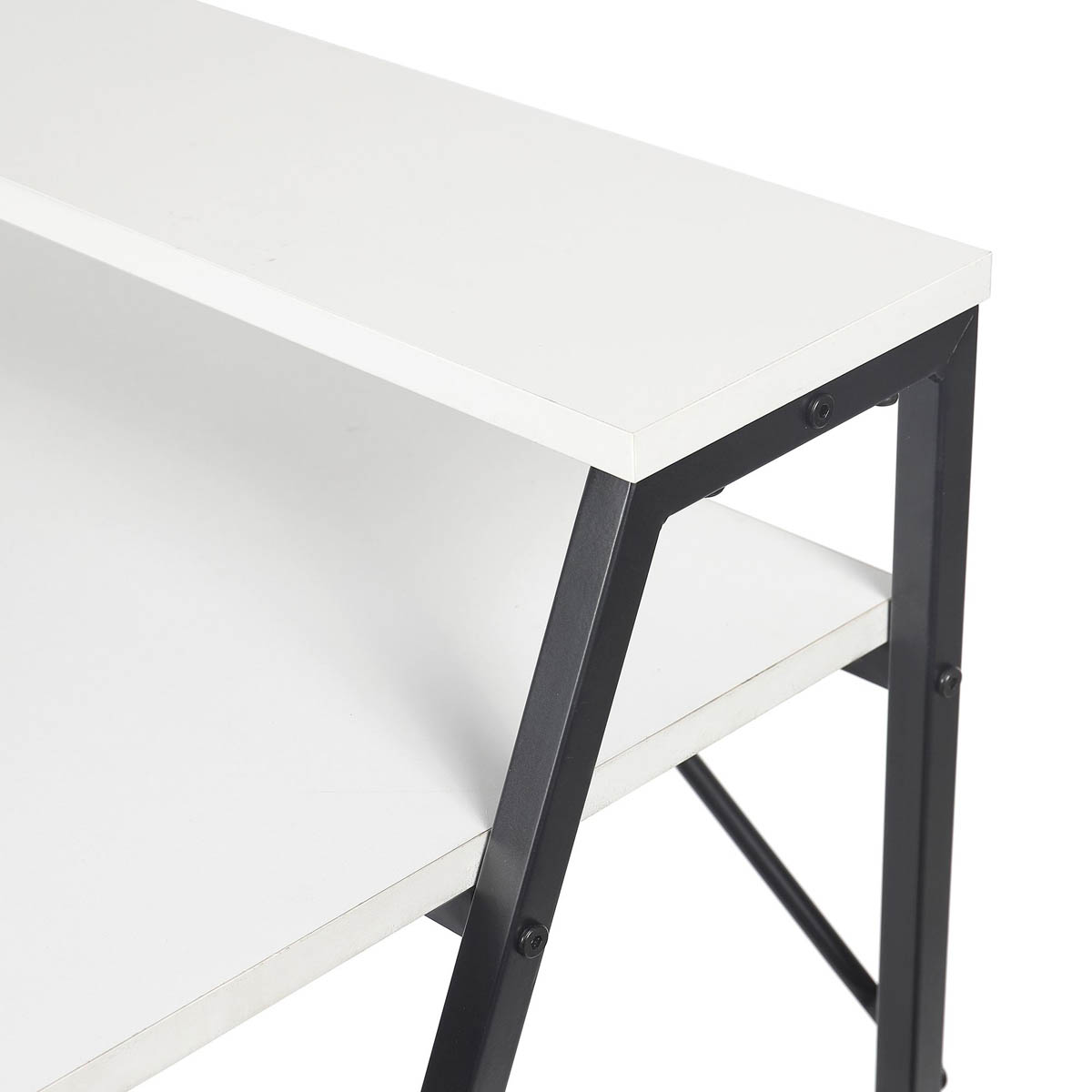Manera Two Shelf Desk Matt White Compact Home Office (H)840 (W)740 (D)515mm - Image 7