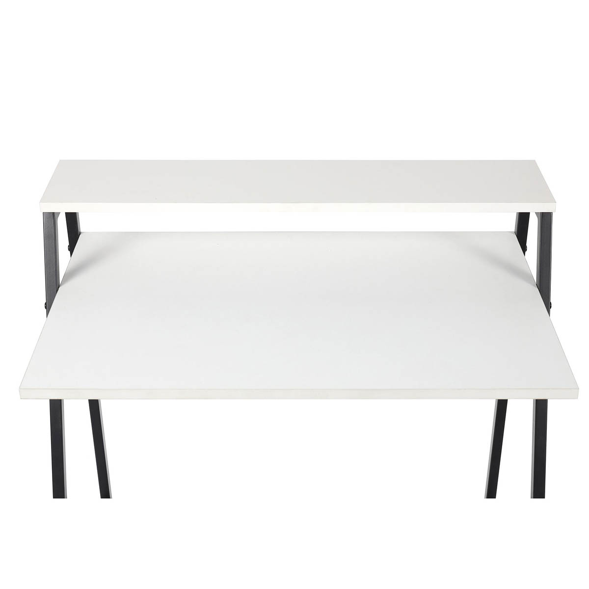 Manera Two Shelf Desk Matt White Compact Home Office (H)840 (W)740 (D)515mm - Image 8