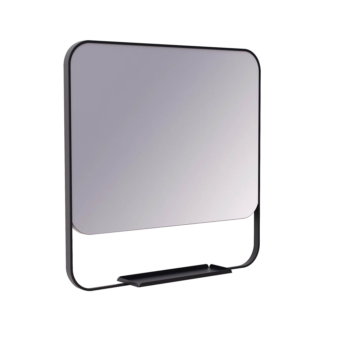 GoodHome Maza Matt Black Square Wall-mounted Bathroom Mirror (H)60.5cm (W)60.5cm - Image 6
