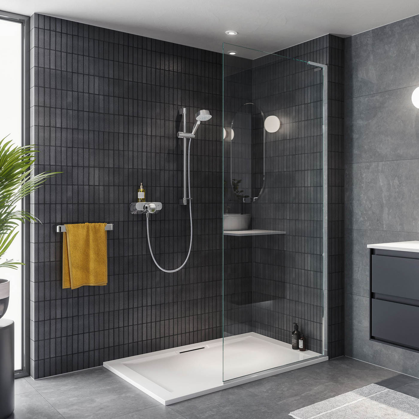 Mira Thermostatic Mixer Shower Chrome 4 Spray Pattern Square Head Modern - Image 2