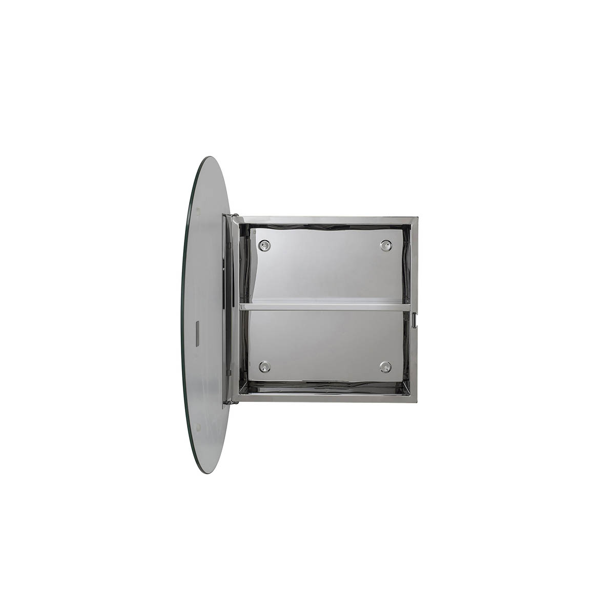 Croydex Bathroom Cabinet Mirrored Wall Mounted Single Door 2 Shelves 50x50x11cm - Image 7
