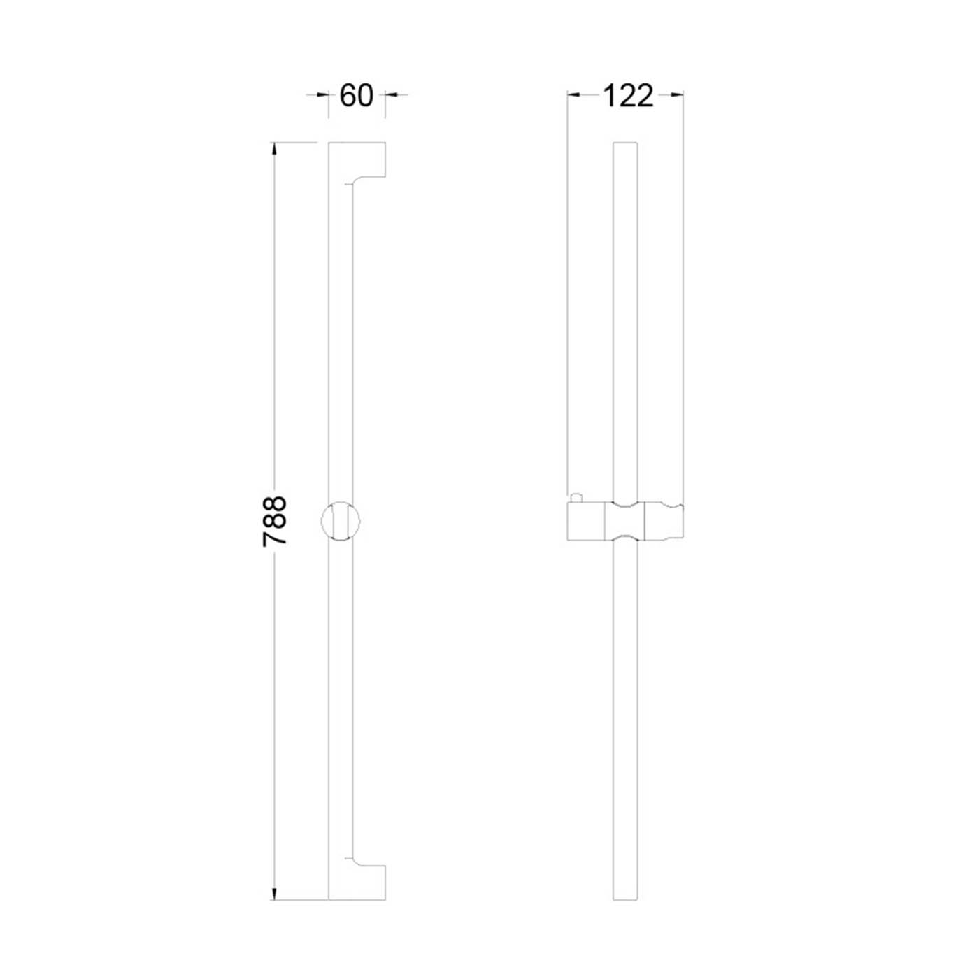 Aquadry Shower Riser Rail Matt Black Straight Adjustable Wall Mounted 78.8cm - Image 2