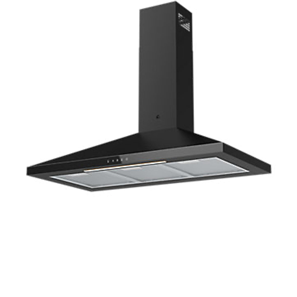 Chimney Cooker Hood Black Steel And Glass GHAGRO90 Touch Control (W)89.8cm - Image 1