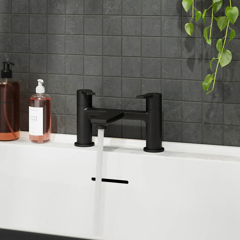 Bath Filler Tap Mixer Matt Black Brass Deck Mounted Bathroom Contemporary - Image 5