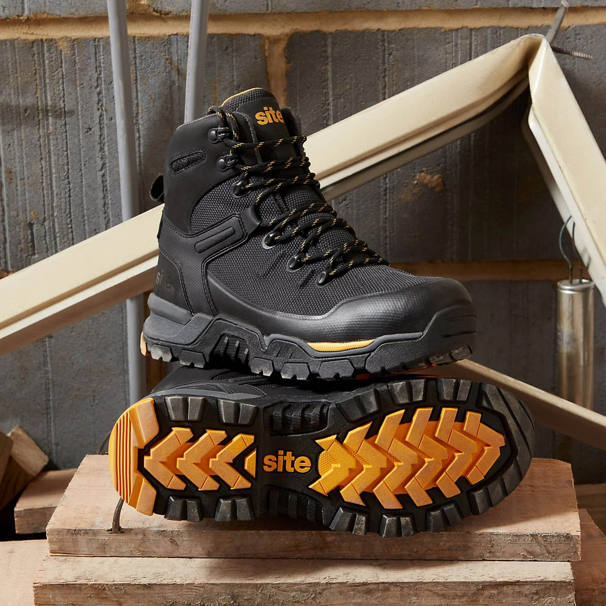 Site Safety Boots Black S3 SRC Aluminium Toe Work Shoes Size 11 Densham - Image 6