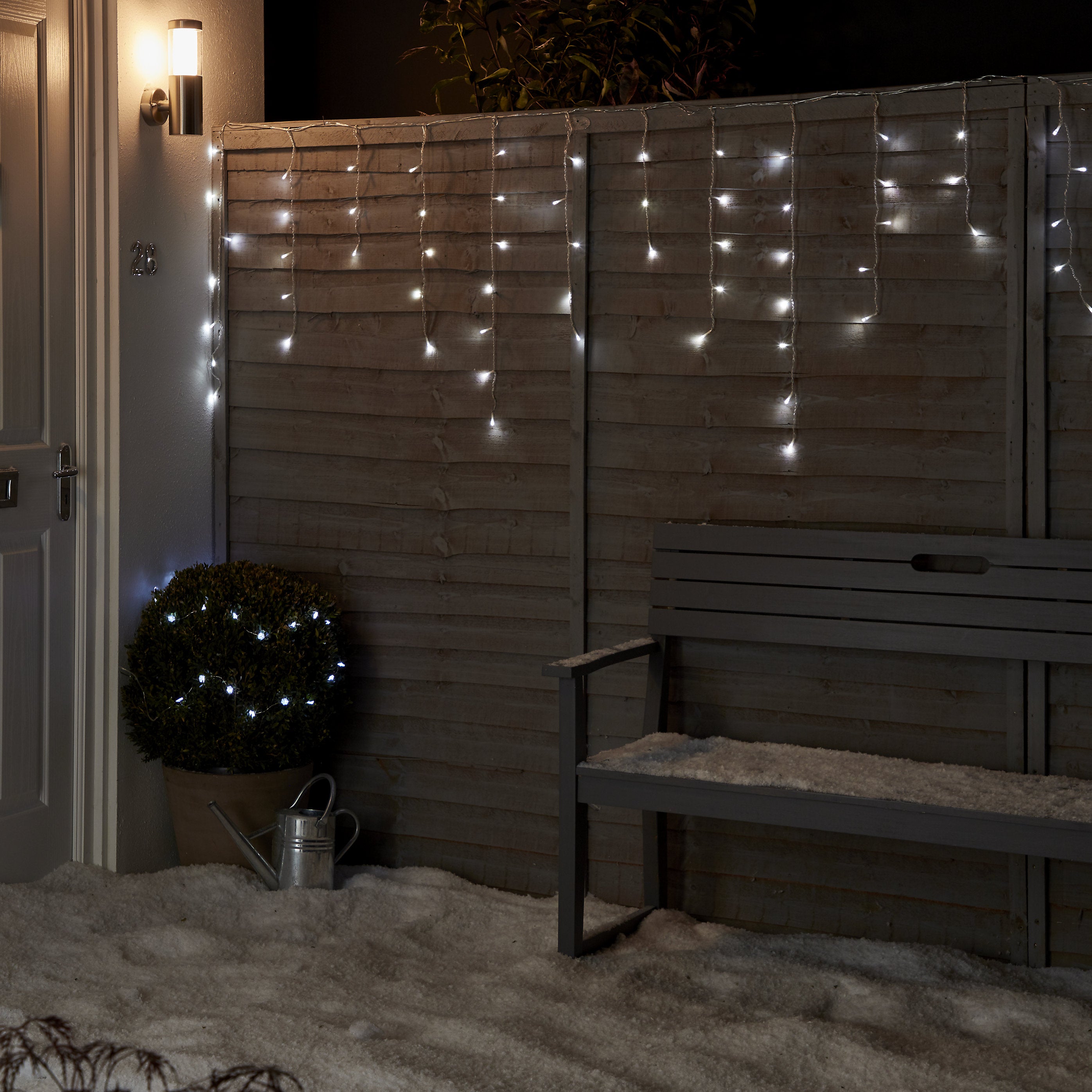 Christmas Icicle String Light LED Ice White 8 Functions Water Resistant 29.8m - Image 2