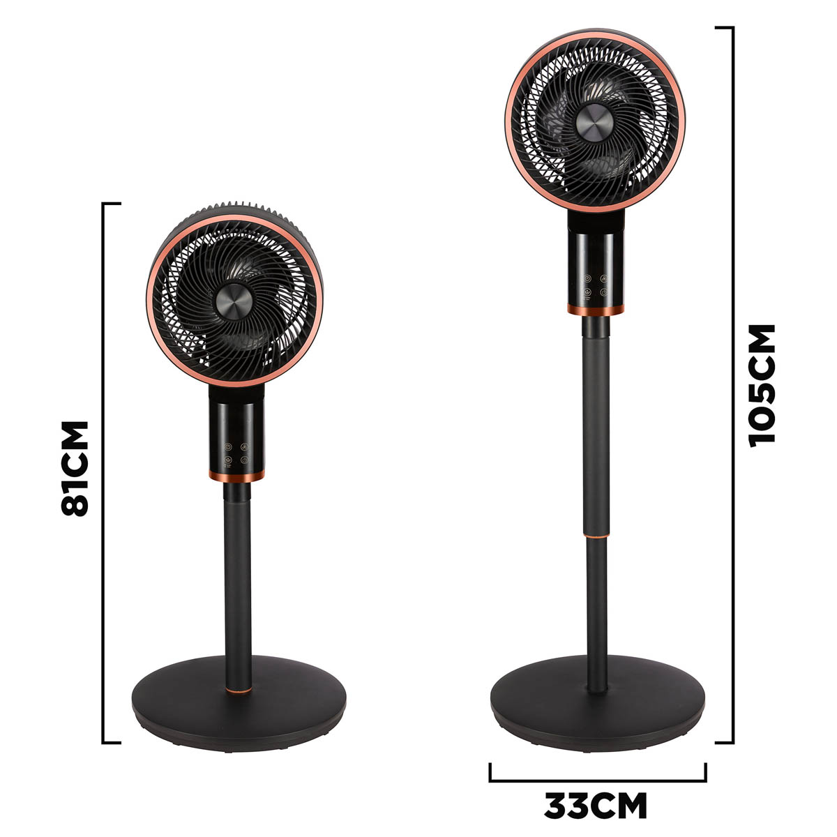 TCP Pedestal Fan Black 10" LED Display Adjustable Height Quiet Operation - Image 3