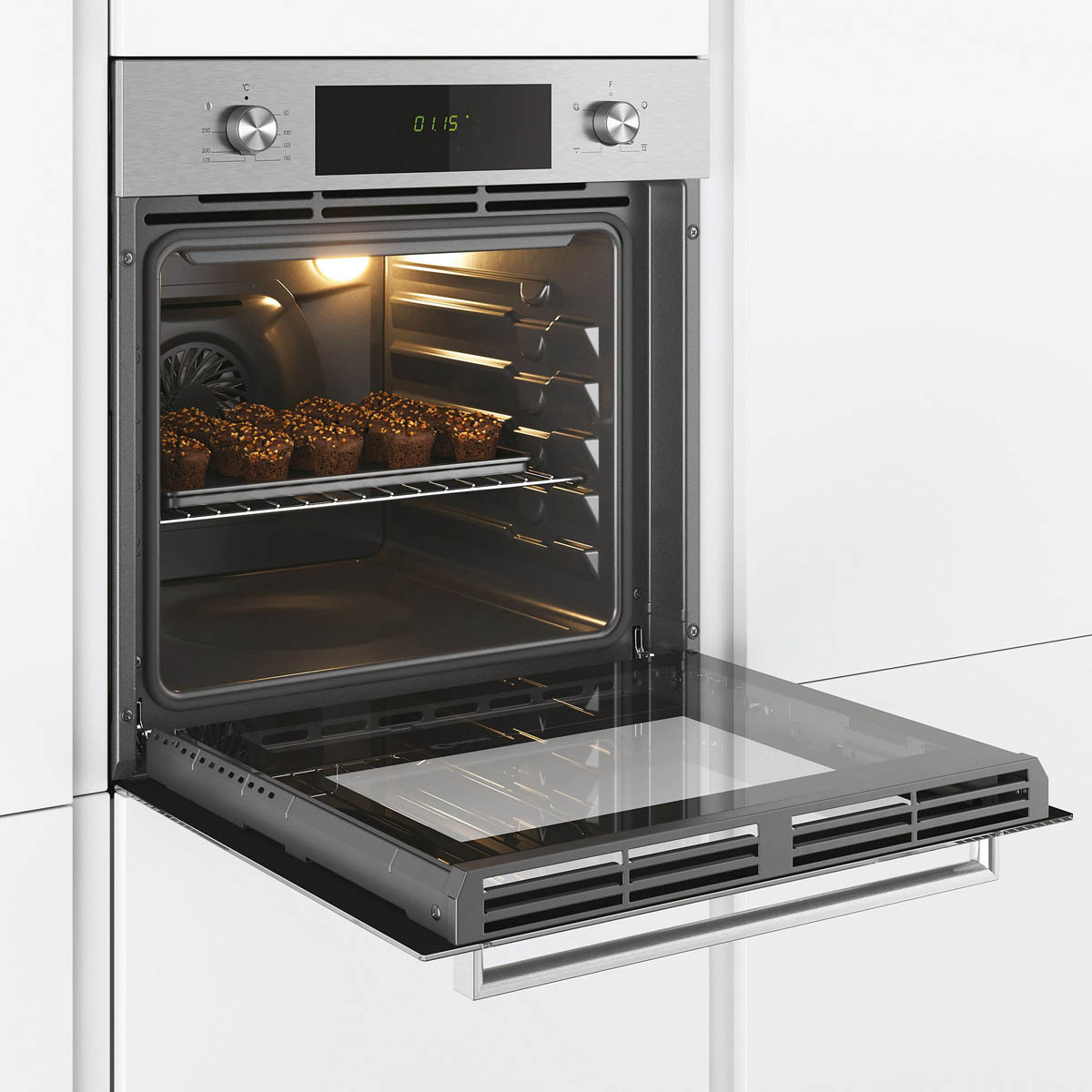 Candy Built-In Oven 65L Stainless Steel Effect Single Fan Touch Control Modern - Image 8