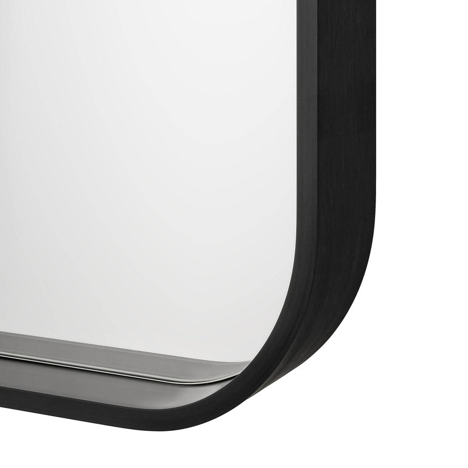 Bathroom Mirror Tisa Black Rectangular Aluminium Frame Modern (H)60cm (W)40cm - Image 6