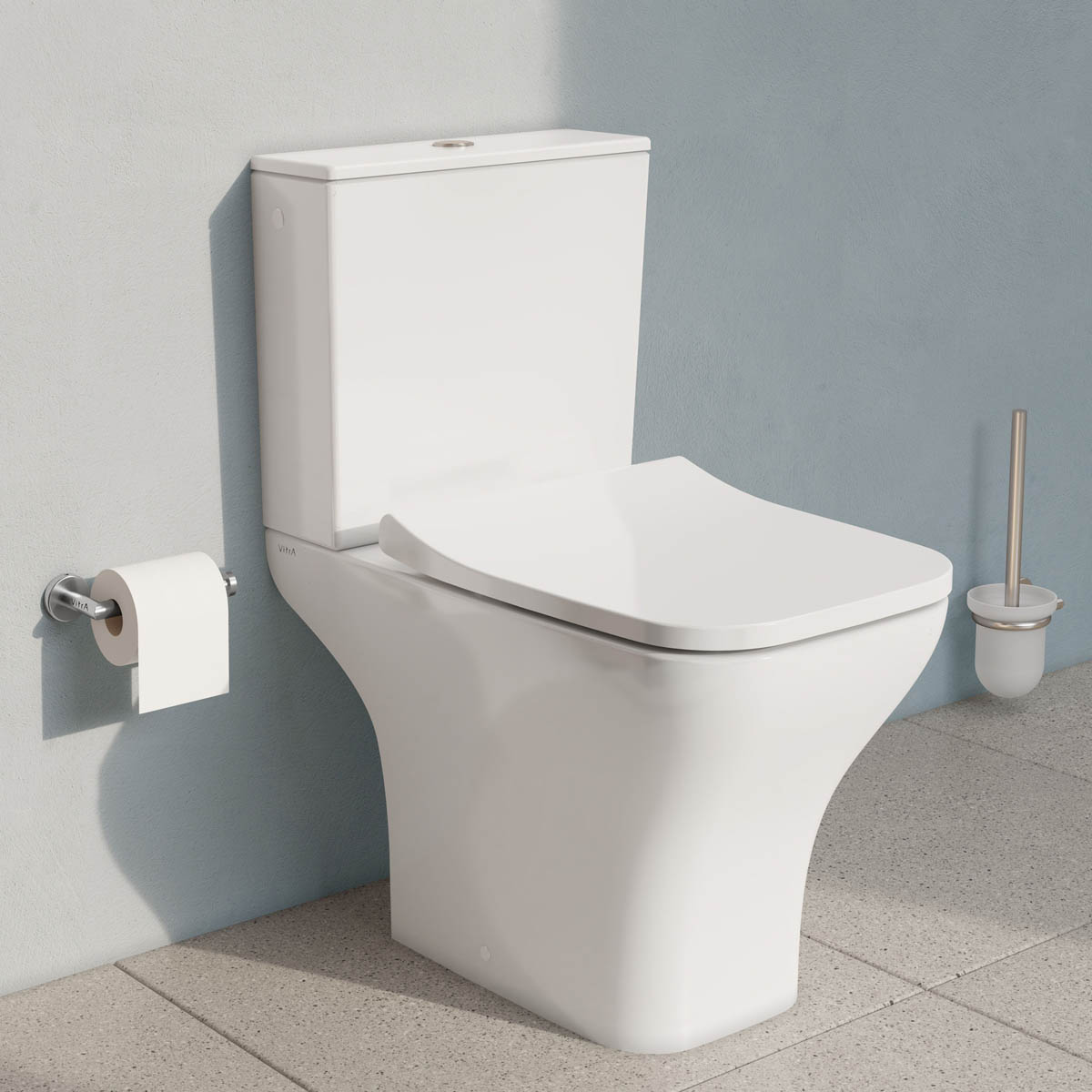 Vitra Toilet Seat Square White Slim Soft Close Quick Release Adjustable Modern - Image 2