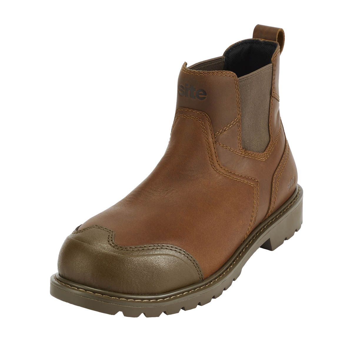 Site Safety Dealer Boots Mens Standard Fit Brown Leather Steel toe Size 10 - Image 1