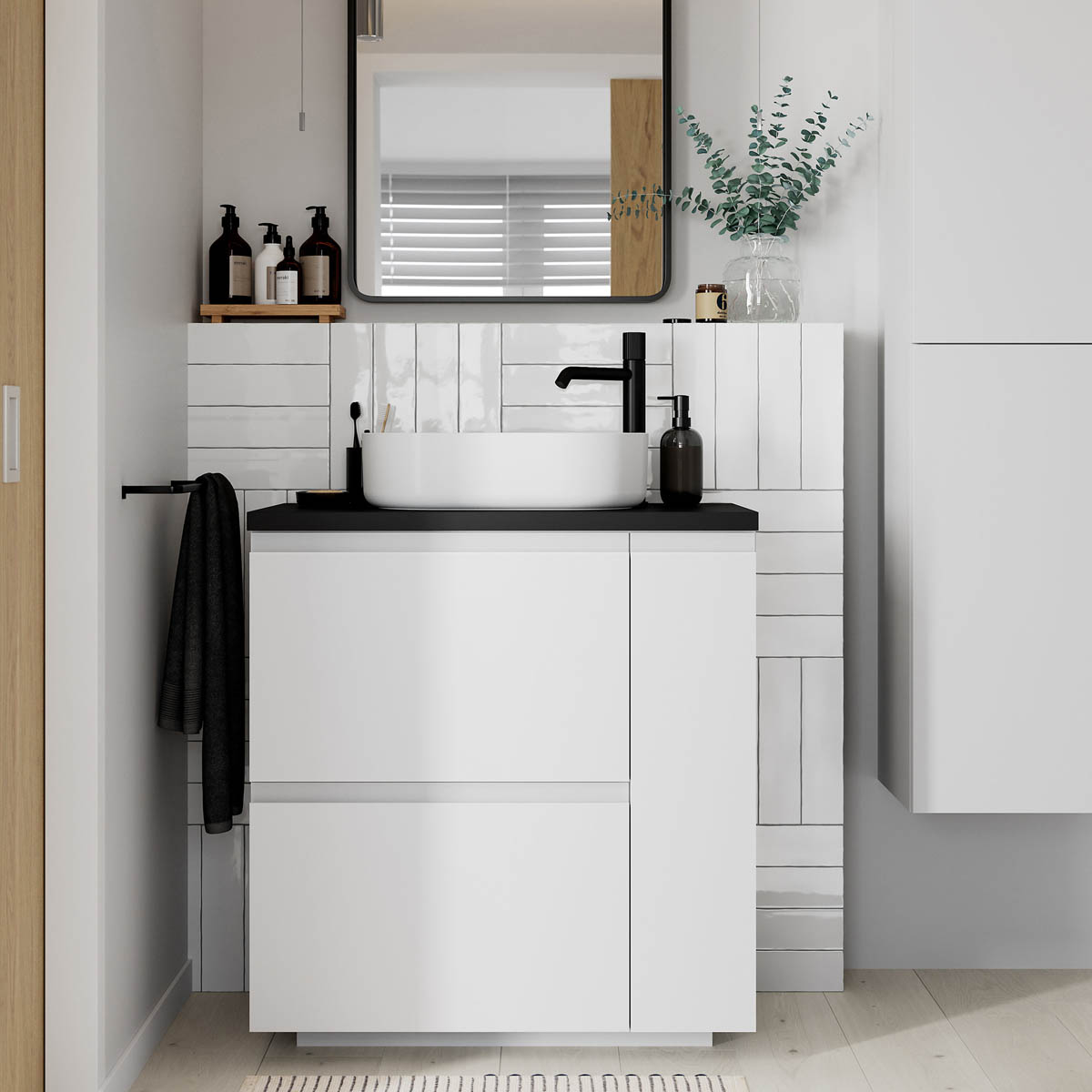 Bathroom Basin Tap Mixer Tall Matt Black Single Lever Ceramic Cartridge Faucet - Image 7