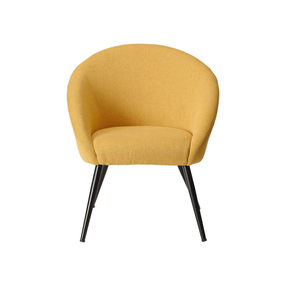 Relaxer Accent Chair Yellow Linen Effect Living Room Bedroom (H)845mm (W)730mm - Image 3