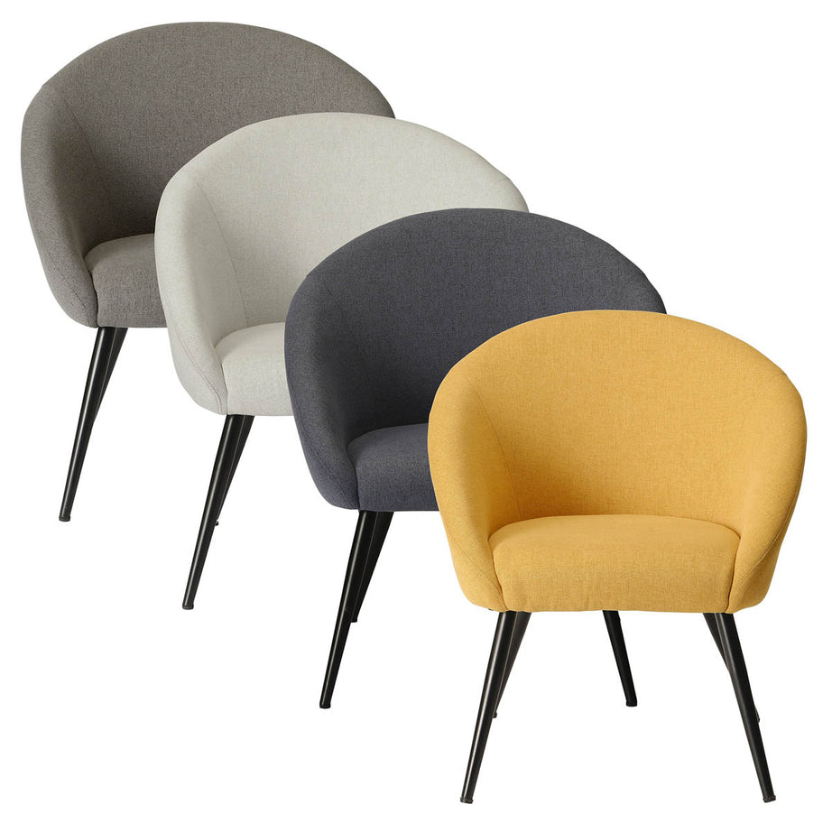 Relaxer Accent Chair Yellow Linen Effect Living Room Bedroom (H)845mm (W)730mm - Image 5