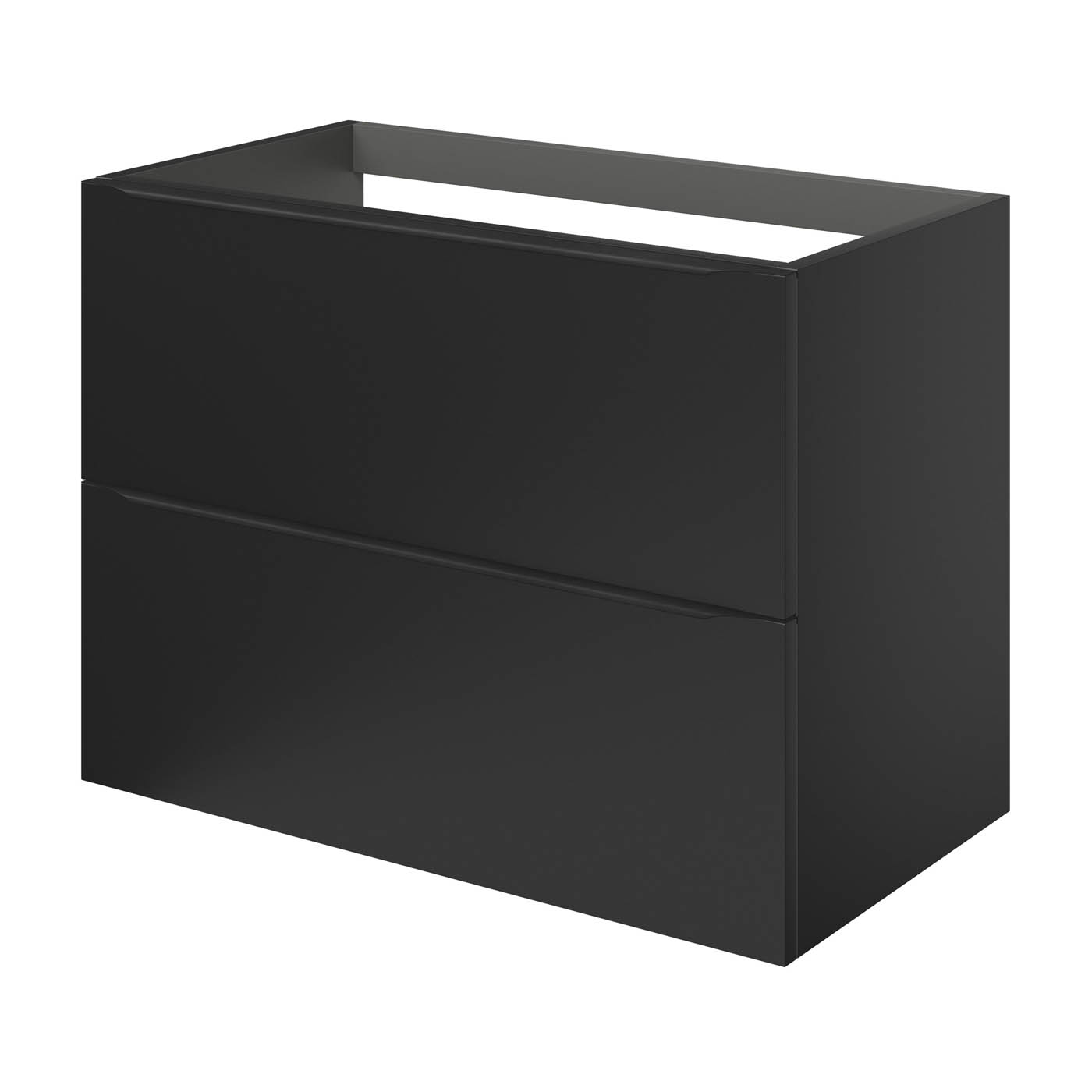Imandra Bathroom Cabinet Under Sink Matt Black Wall-Mounted (H)600mm (W)800mm - Image 1