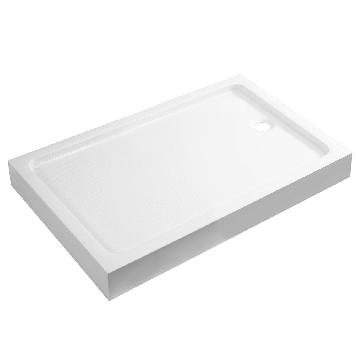 Shower Tray White 150mm Rectangular End Drain Anti Slip Bathroom Modern - Image 1
