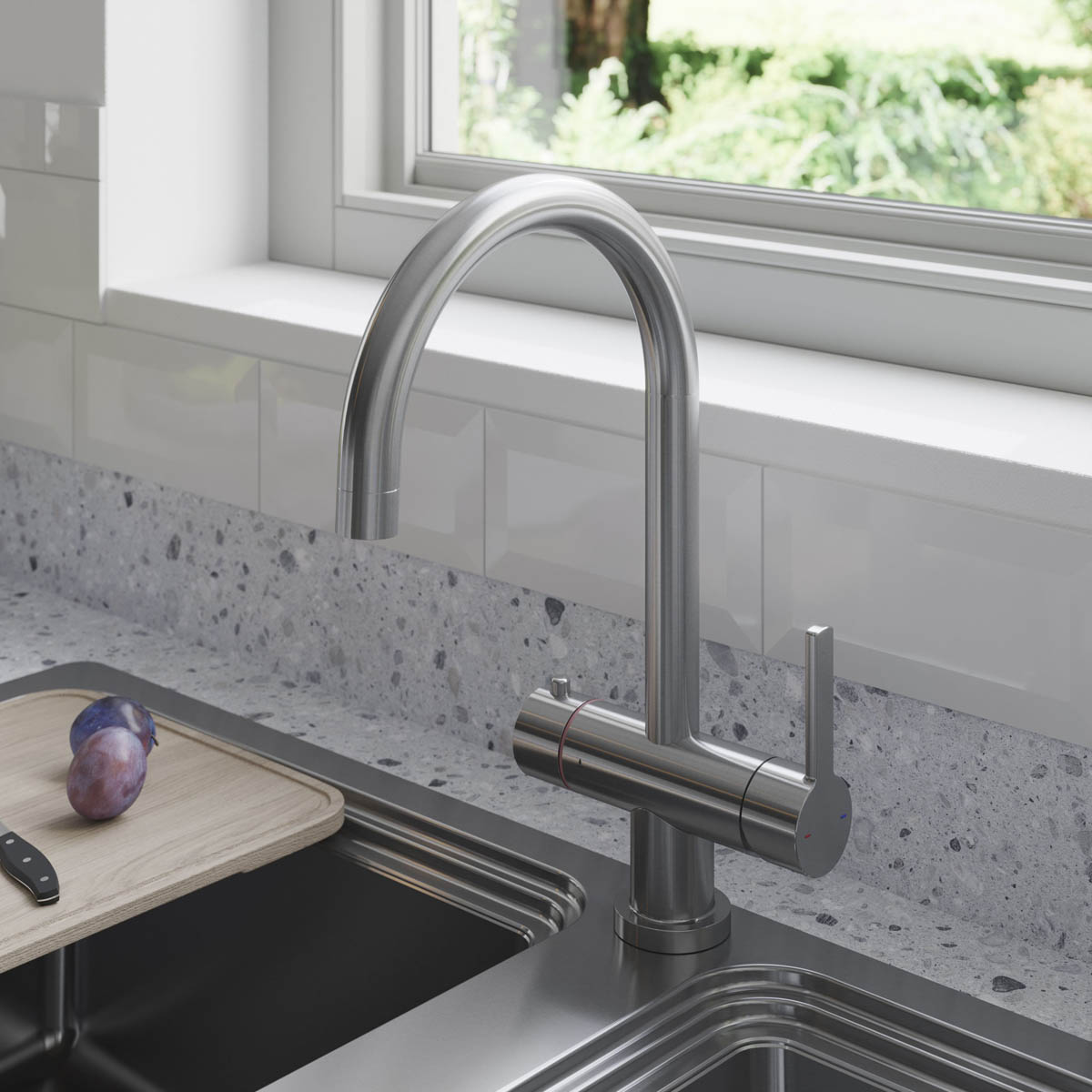 GoodHome Aji Matt Stainless steel effect Boiling water tap - Image 2