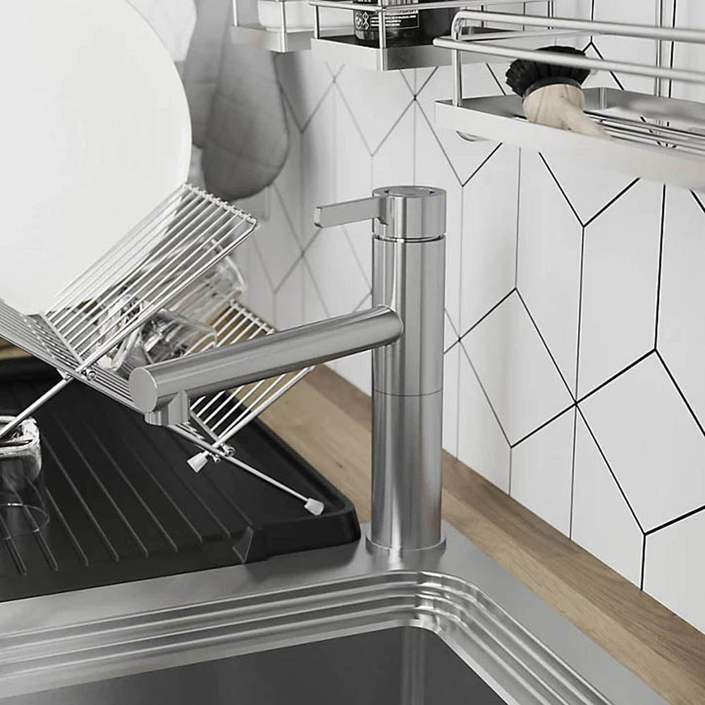 Kitchen Tap Mixer Stainless Steel Single Lever Swivel Spout Contemporary Faucet - Image 2