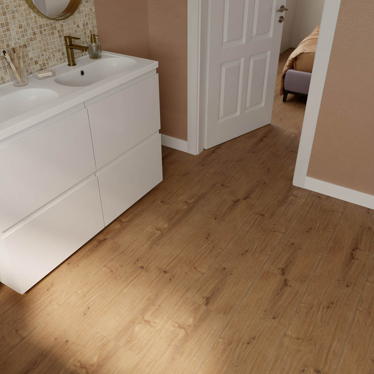 Click Vinyl Planks Walnut Oak Effect Textured Water Resistant T4.5mm 2.36m² - Image 3