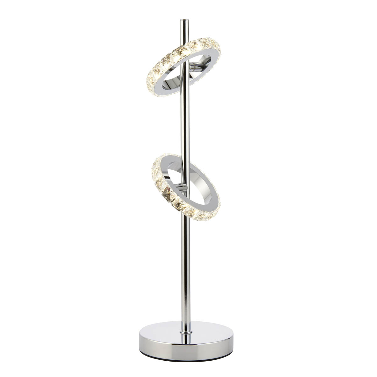 Table Lamp Integrated LED Chrome Metal Clear Crystal Glass Round Contemporary - Image 3