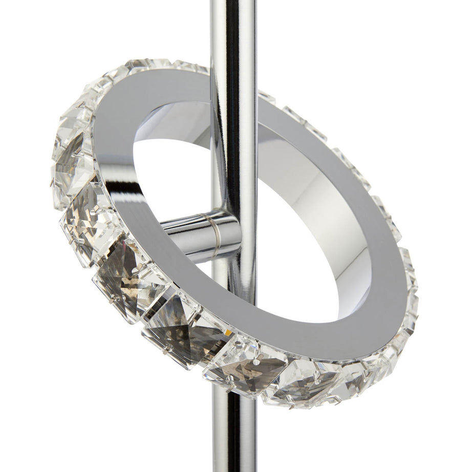 Table Lamp Integrated LED Chrome Metal Clear Crystal Glass Round Contemporary - Image 4