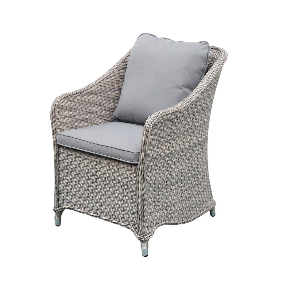 Rattan Effect Dining Set 2 Seater Steeple Grey Stain Water Repellent Cushions - Image 4