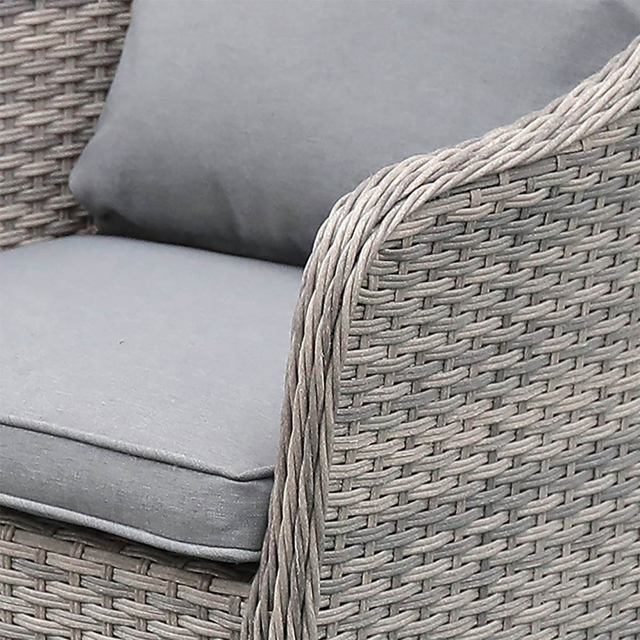 Rattan Effect Dining Set 2 Seater Steeple Grey Stain Water Repellent Cushions - Image 5