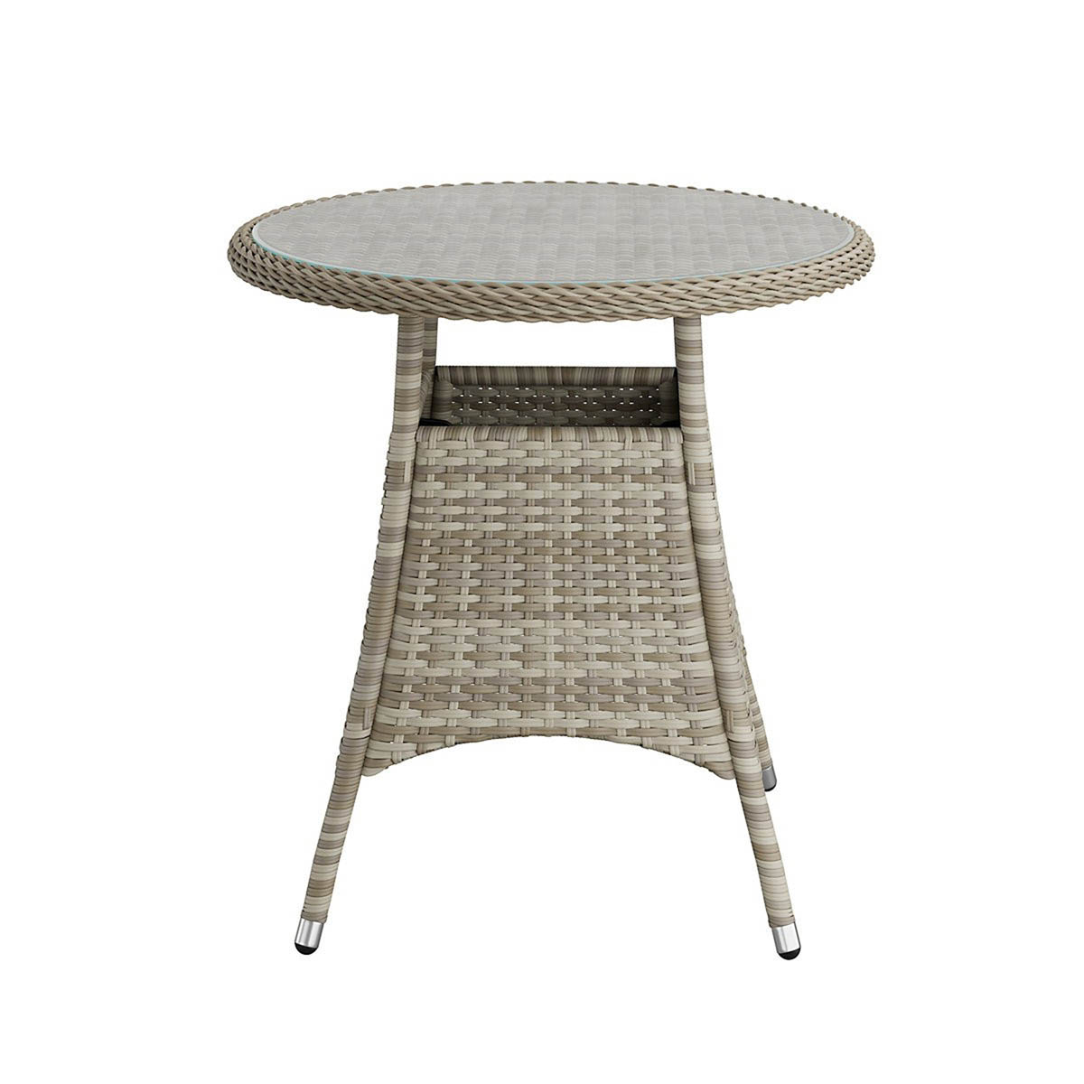 Garden 2 Seater Dining Set Beige Rattan Effect Water Repellent Cushion Covers - Image 3
