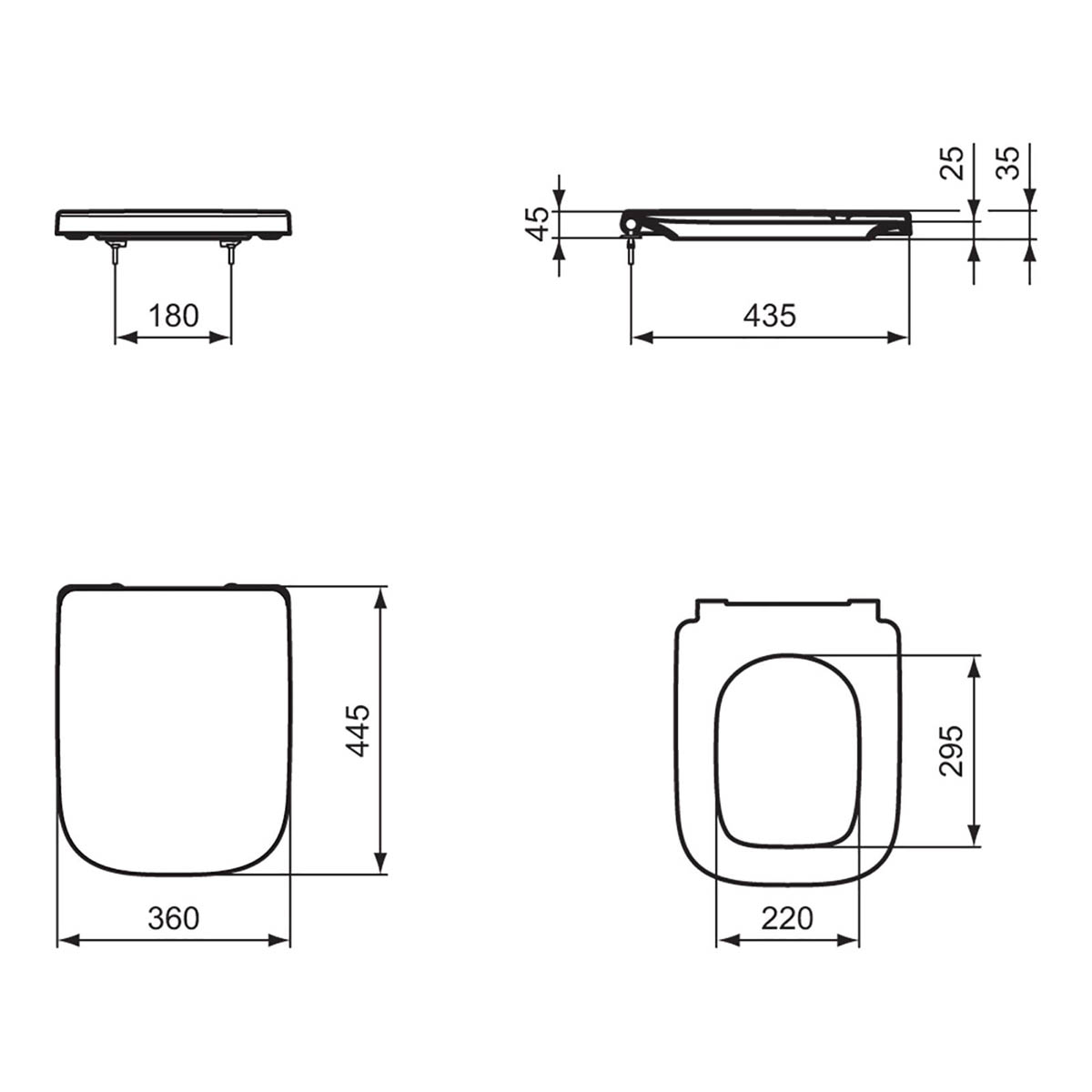 Ideal Standard i.life A White Square Soft close Toilet seat - Image 3