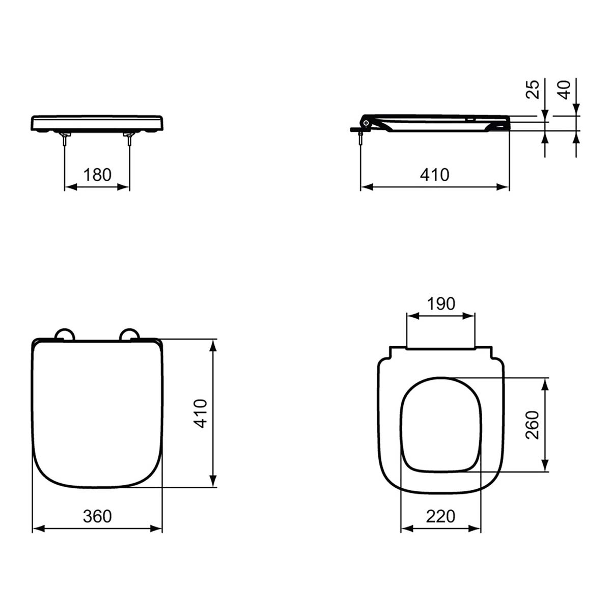 Ideal Standard Toilet Seat Soft Close Quick Release White Bottom Fix Compact - Image 2