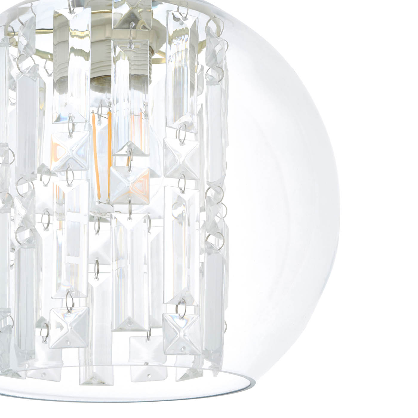 Pendant Ceiling Light Gold Clear Glass Shade Dimmable Adjustable Height 15W - Image 4