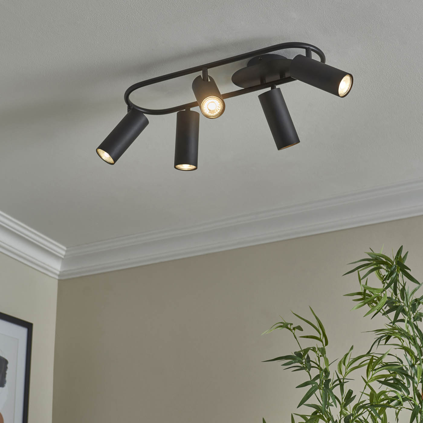 LED Ceiling Light 5 Way Matt Metal Black Dimmable Kicthen Dining  Modern - Image 2