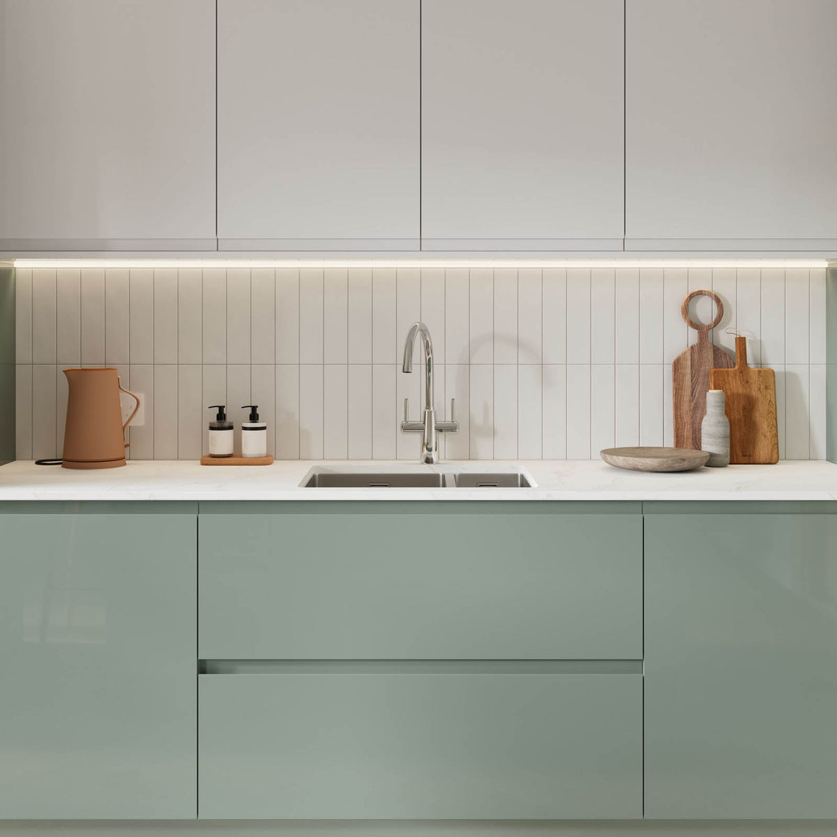 Kitchen Cabinet Door Garcinia Gloss Reed Green 70:30 Larder W60xH128.cm - Image 6