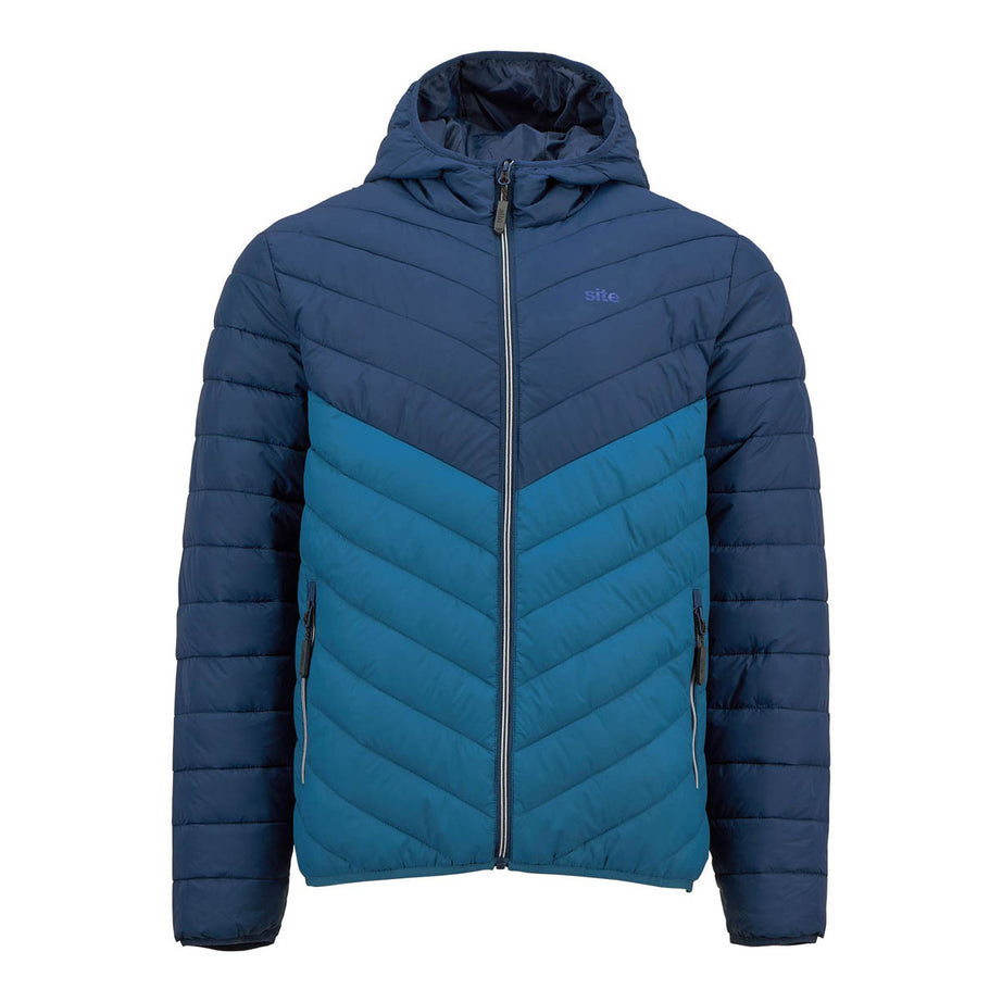 Site Men's Work Jacket Cowles Navy Blue Hooded Zip Pockets Lightweight X Large - Image 3