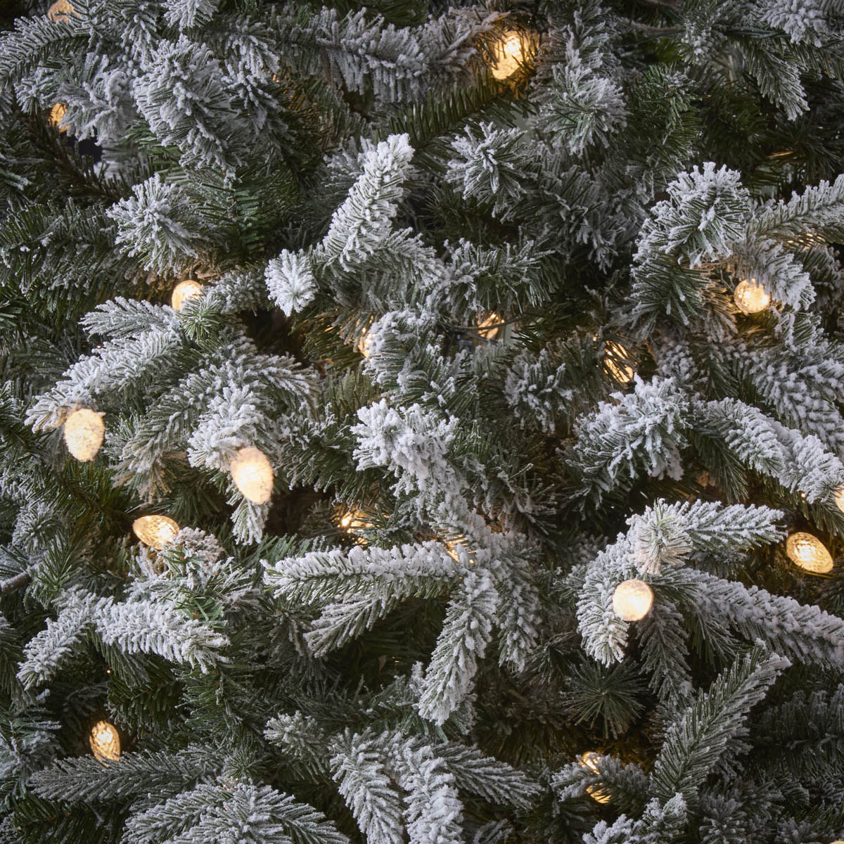 Christmas Tree 6ft Green Artificial LED Pre Lit Warm White Flocked Effect - Image 4