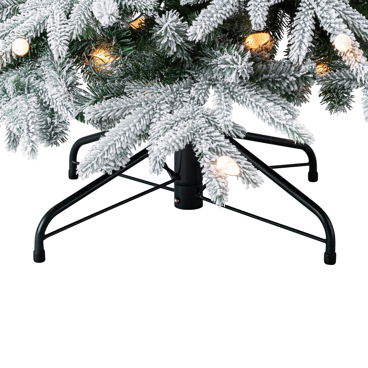 Christmas Tree 6ft Green Artificial LED Pre Lit Warm White Flocked Effect - Image 5