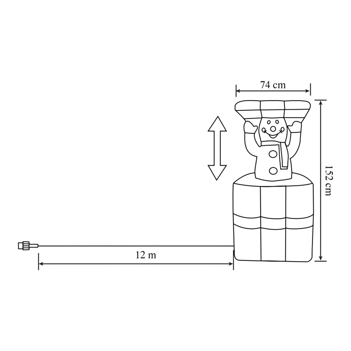 LED Christmas Snowman Inflatable (H)1.52m - Image 3