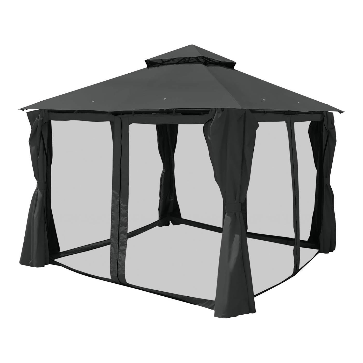 GoodHome Square Gazebo Tent Thar Grey (H) 2.8m (W) 3m - Image 4