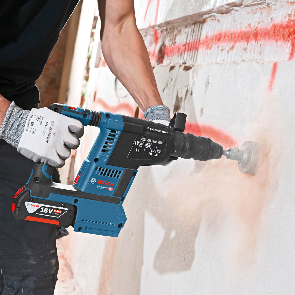 Bosch SDS Plus Drill GBH18V-26F Cordless 18V 2x8Ah Brushless Heavy Duty - Image 2