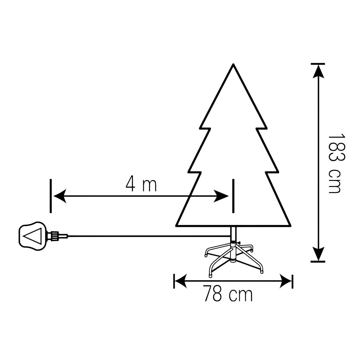 Christmas Tree 6ft Green Artificial LED Pre-lit Warm White Snow Flocked Effect - Image 2