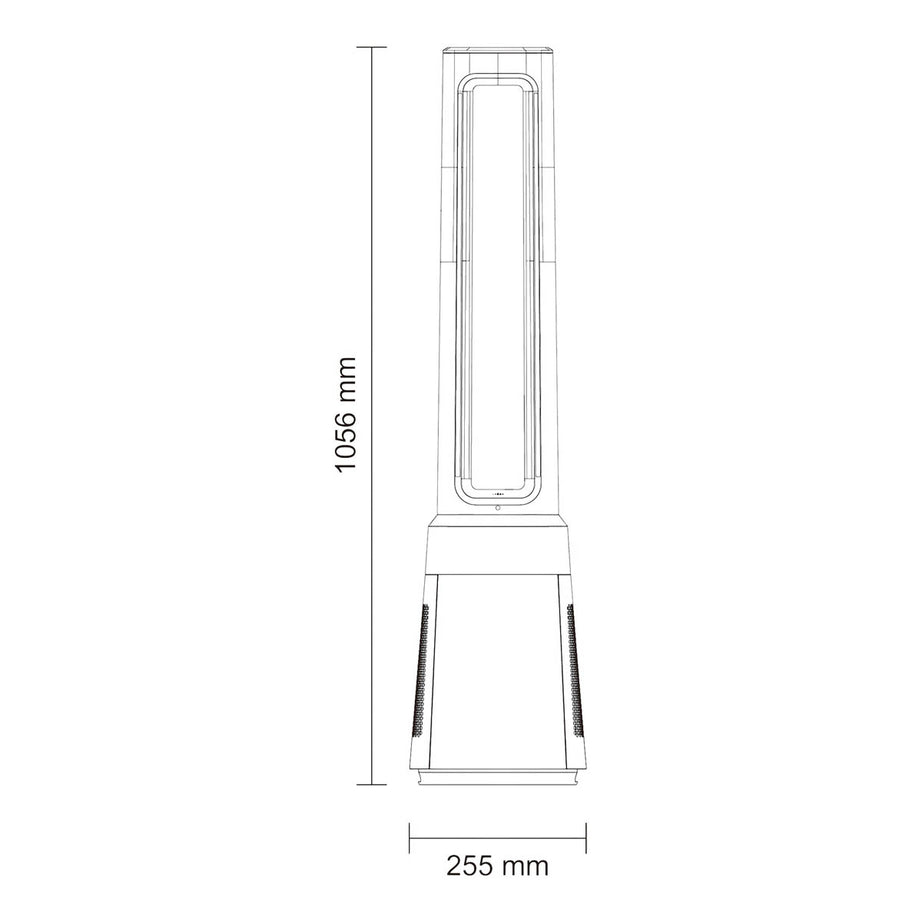 Tower Fan White Digital Remote Control Multifunctional Compact (H)105.6cm - Image 3