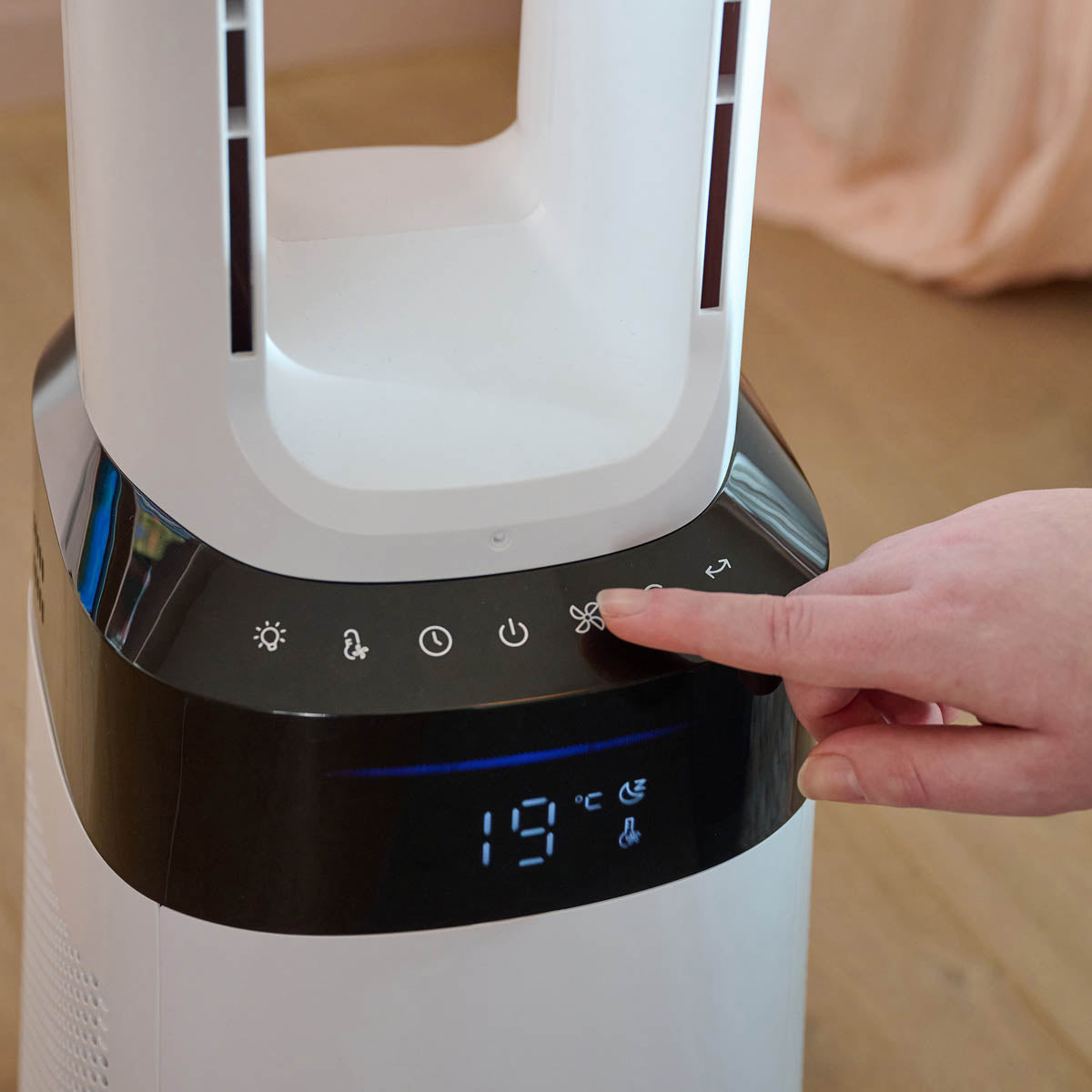 Tower Fan White Digital Remote Control Multifunctional Compact (H)105.6cm - Image 5