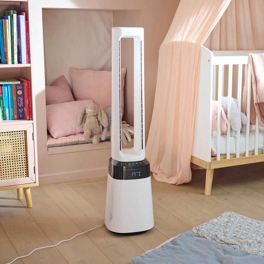 Tower Fan White Digital Remote Control Multifunctional Compact (H)105.6cm - Image 7