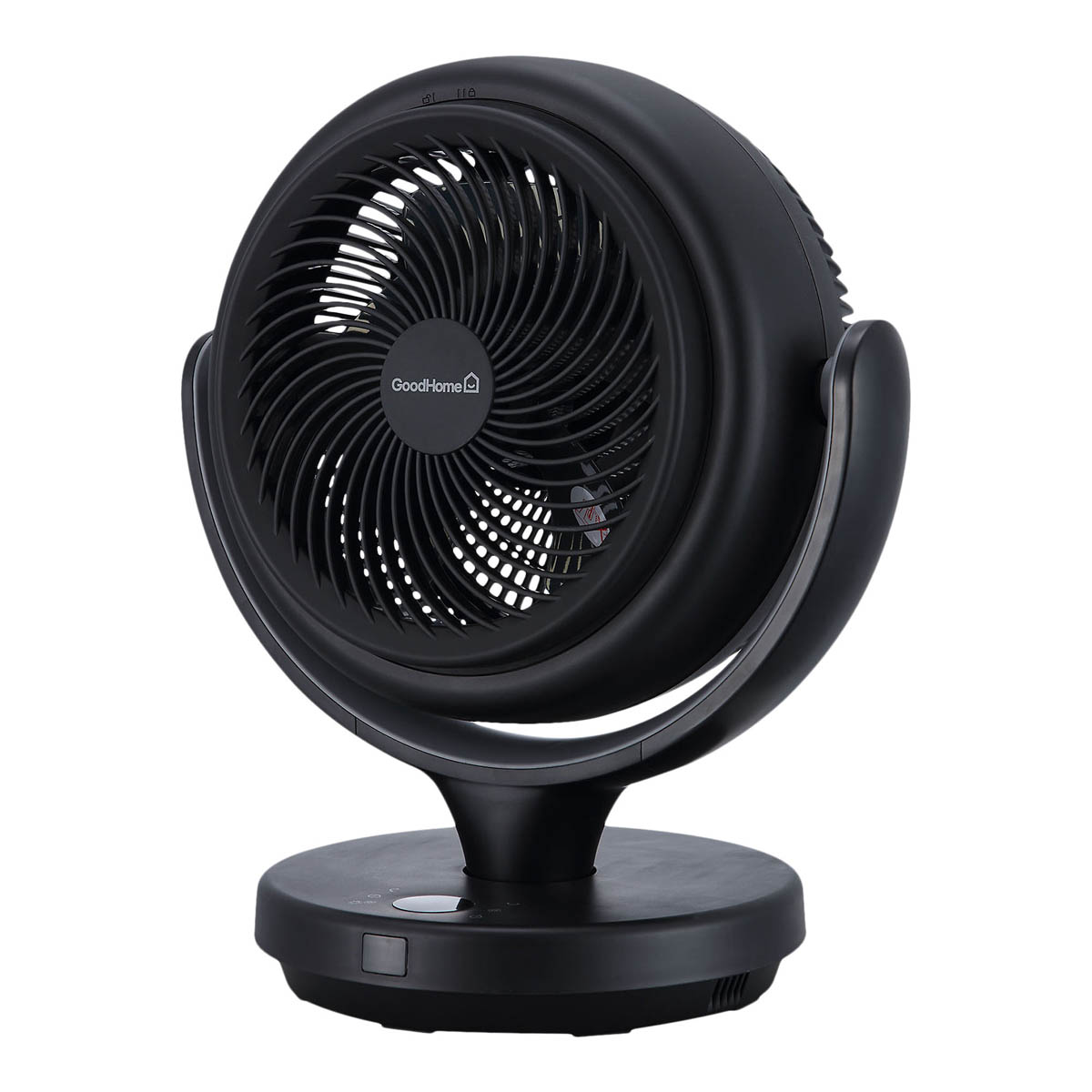 Table Desk Fan Black Remote Controlled Oscillates Tilts 12h Timer Compact 8in - Image 1