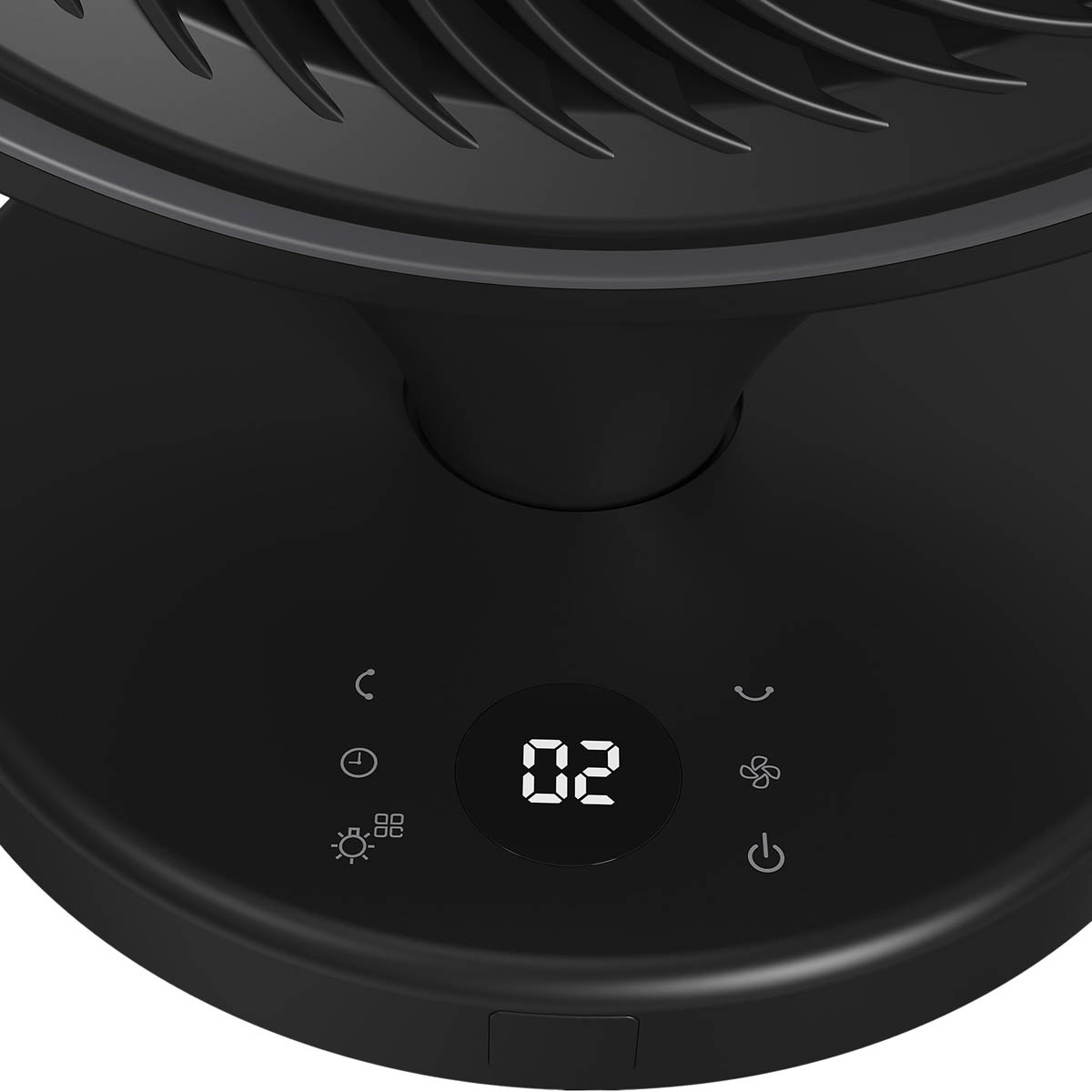 Table Desk Fan Black Remote Controlled Oscillates Tilts 12h Timer Compact 8in - Image 7
