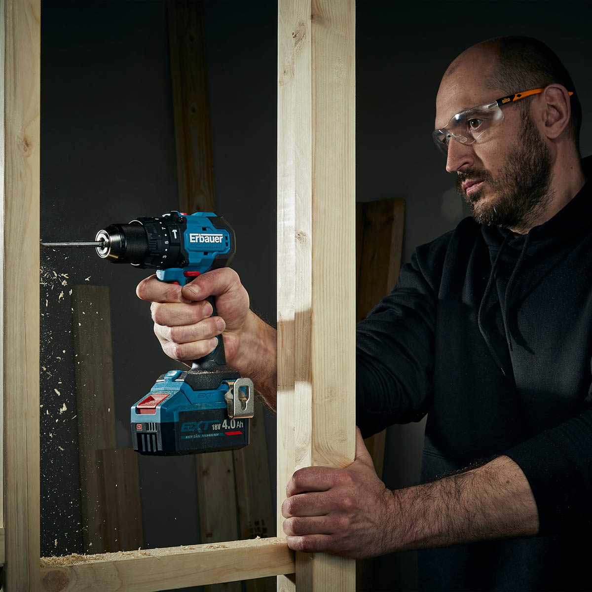 Erbauer Combi Drill Impact Driver Set 18V 2x4Ah Li-ion ERI1092COM/ERI1093IPD - Image 2