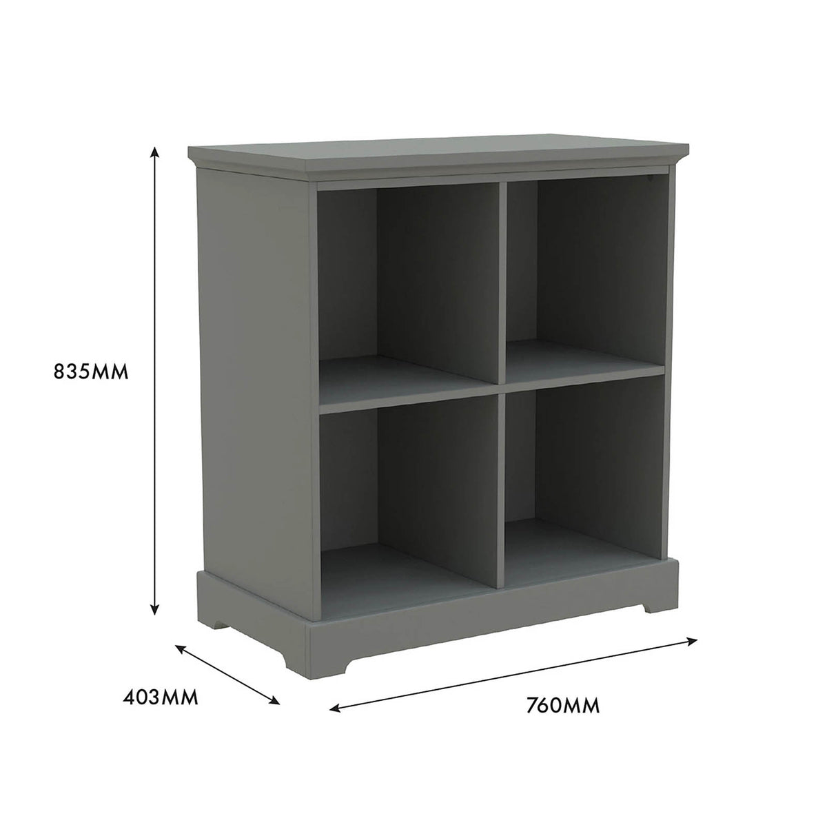Grey Cube Shelving Unit 4 Shelf Freestanding Storage Bookcase - Image 7