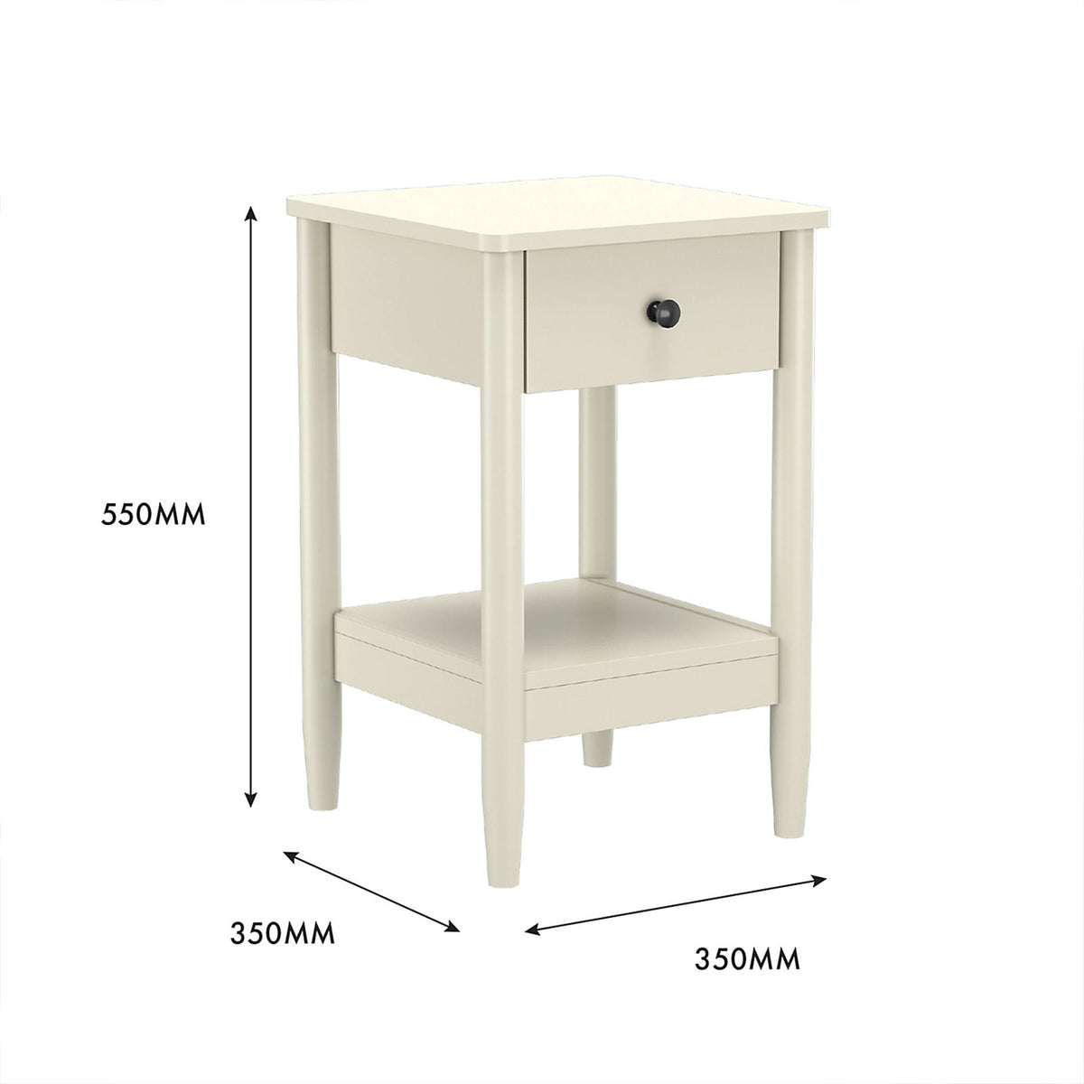 Flexi Storage Natural Cream 1 Drawer Bedside Table Cabinet Bedroom - Image 5