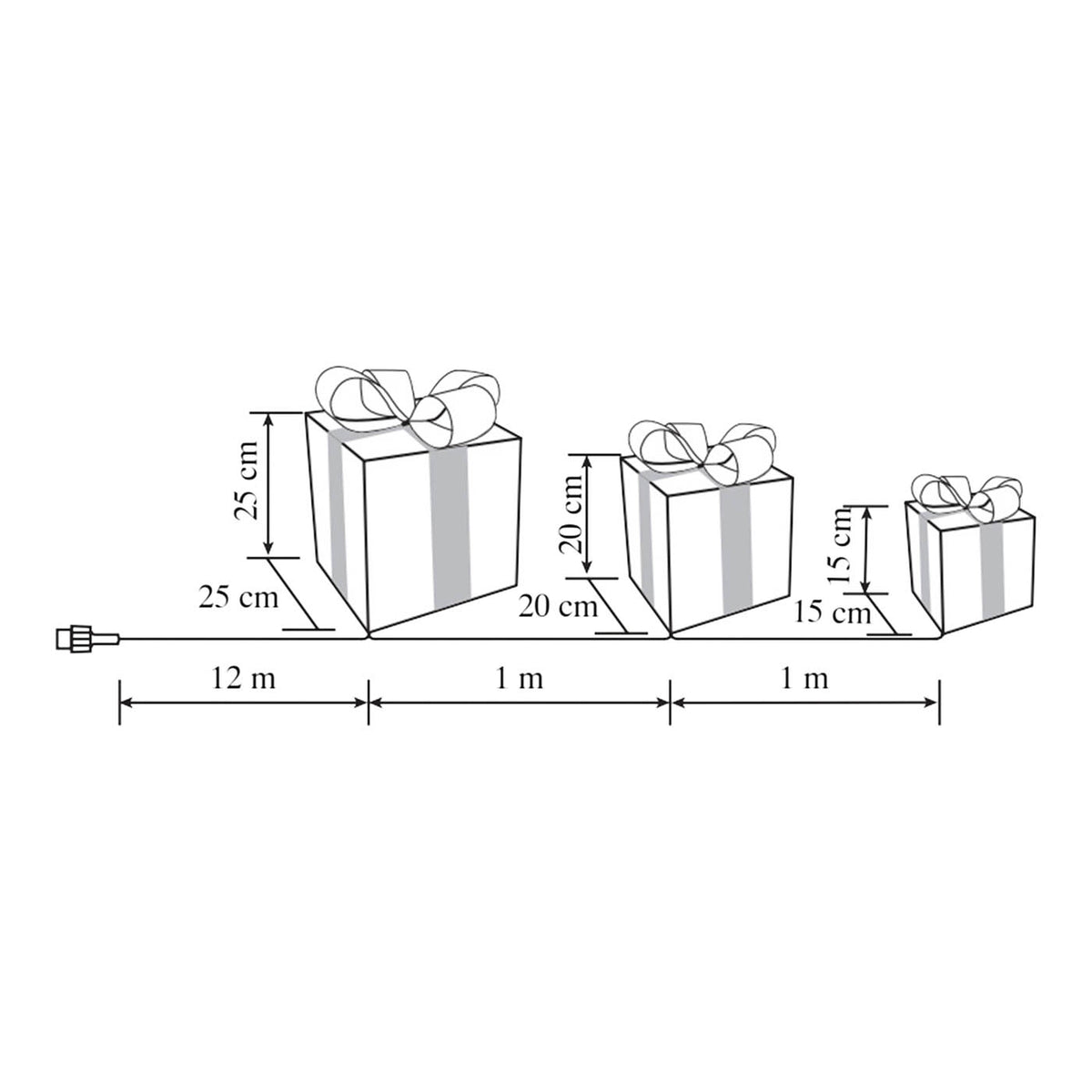 888 LED Christmas Silhouette Parcel Set Freestanding Warm White Timer Indoor - Image 2