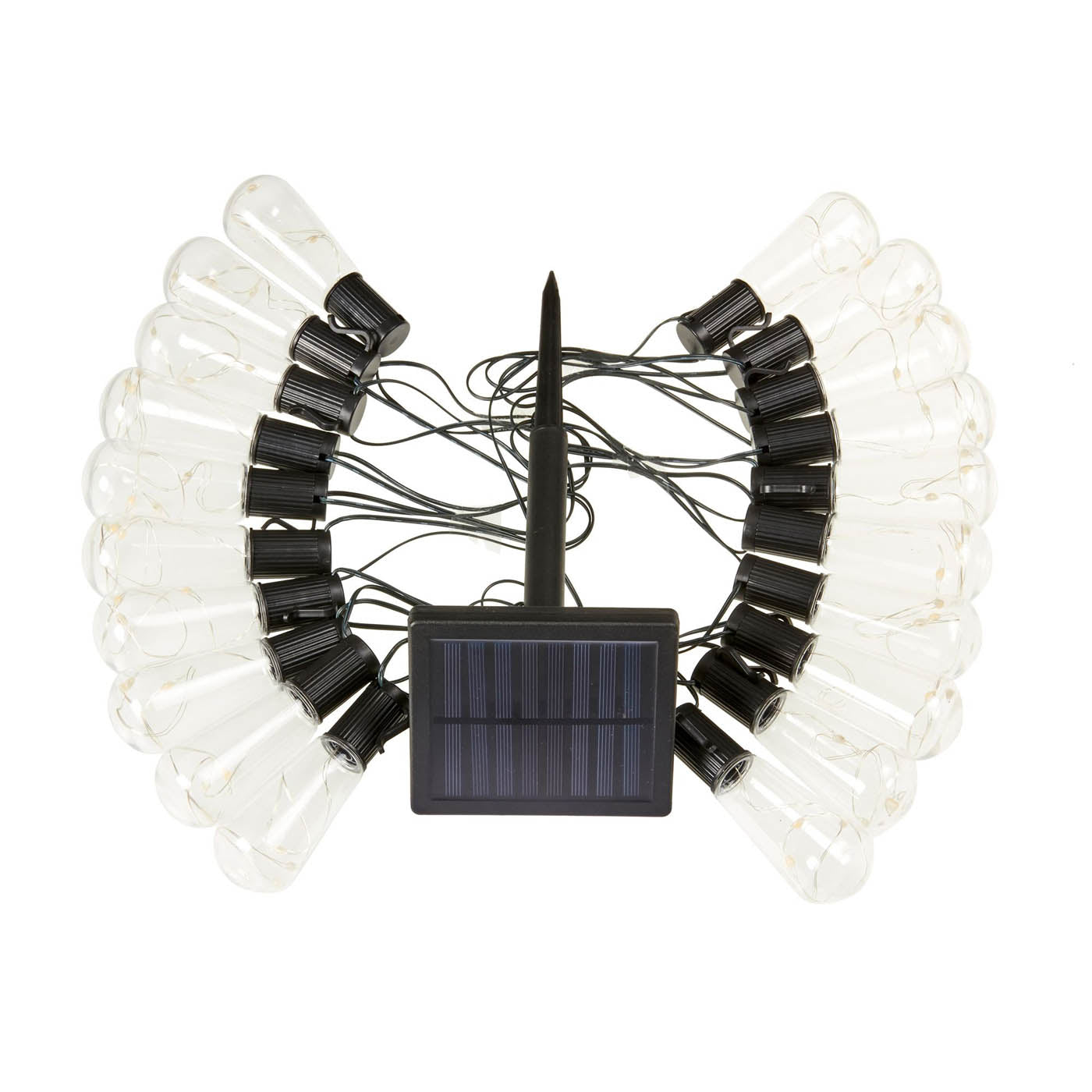 Outdoor String Lights 40 LED Warm White Smart Garden Solar Powered Black - Image 2